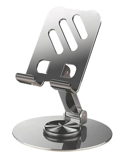 JUEJUEZI Foldable Cell Phone Stand Metal Portable Phone Holder Fully Adjustable Rotatable Cell Phone Holder for Desk for Phone Pad Mobile Tablet